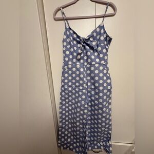 NWOT | Main Strip Blue Polka Dot Jumpsuit/ Romper Midi Size L